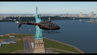 Landing Bell 206L3 in Manhattan Heliport [upl. by Aubin]