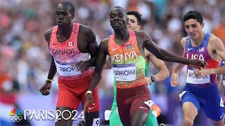 Emmanuel Wanyonyi wins mens 800m by 001 SECONDS over Marco Arop  Paris Olympics  NBC Sports [upl. by Aleece829]