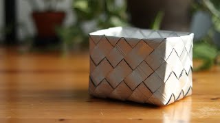 DIY  Basket weaving with plastic packaging [upl. by Ynnam]