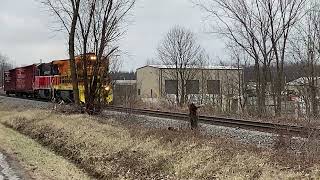 011823 Ohio Central with Providence amp Worcester at Pataskala Ohio [upl. by Baryram]