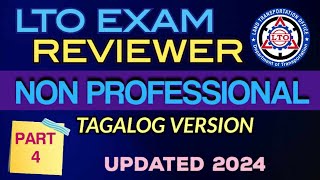 NON PROFESSIONAL LTO EXAM REVIEWER TAGALOG VERSION 2024 PART 4 [upl. by Dustie]