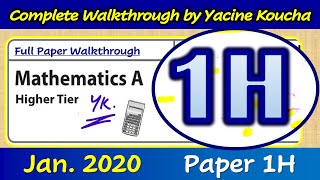 January 2020 Edexcel IGCSE Maths  Higher Paper 1H  Complete Walkthrough [upl. by Yseulta]