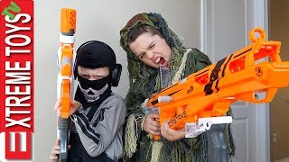 Nerf Battle Black Ops Edition Cole Attacks Ethan with a Nerf Modulus Blaster [upl. by Adnylem956]