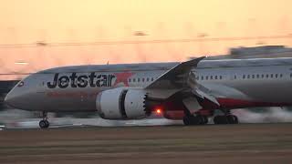 JETSTAR 787 LANDING RWY34 YMML SUNRISE🛬🛬🌅 [upl. by Yendahc]