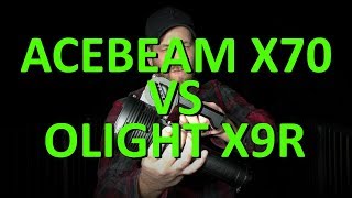 Acebeam X70 vs Olight X9R [upl. by Padgett]