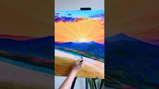 Painting Biggest Landscape 😱 shorts [upl. by Yral]