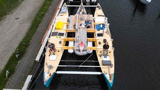 Mum amp Dad Install The ENGINE MOUNTS on My Project Catamaran  Wildling Sailing [upl. by Anitsrhc]