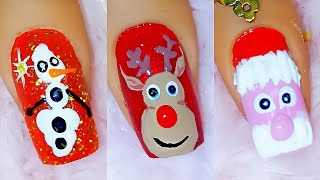 Easy Christmas Nail Art Design 2024  Winter Nail Art DIY Xmas [upl. by Nanon]