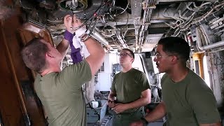 Marine Corps Avionic Technicians Working On CH53E Super Stallion Helicopter [upl. by Laure]