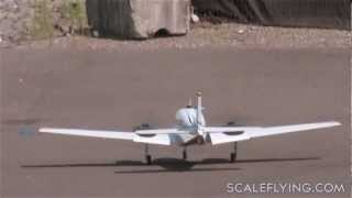 RC Aerodyne Scale Beechcraft Baron ARF Test Flight [upl. by Vilhelmina758]