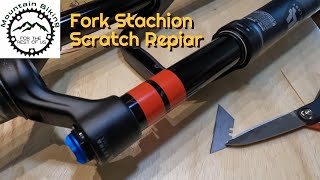 How to repair a Mountain Bike Fork Stanchion Scratch [upl. by Neruat771]