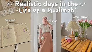 Muslimah vlog☁️Realistic days missed prayers practicing the deen dinner event workout tafakkur [upl. by Elfreda475]