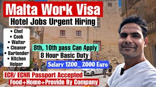 Hotel amp Restaurant Jobs  Jobs In Malta  Malta work permit [upl. by Oirretna]