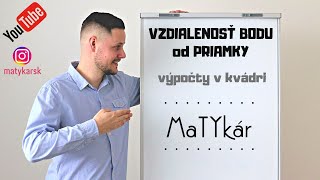 VZDIALENOSŤ BODU OD PRIAMKY  príklady v kvádri [upl. by Ponce]