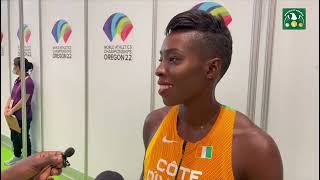 Murielle Ahoure after the womens 100m semi finals [upl. by Aushoj]