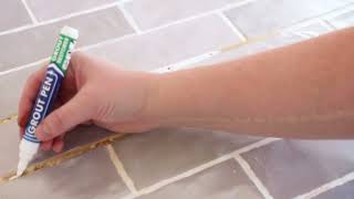 Grout Pen White  Made my stained tile grout look brand new and clean [upl. by Aicenra]