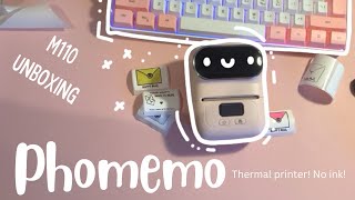 Phomemo m110 Unboxing  making stickers 🌼 [upl. by Rosenkrantz]