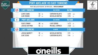 SACA Premier Cricket  West End Mens 1st Grade Div One  Rd10  Port Adelaide v East Torrens  Day 2 [upl. by Nerot]