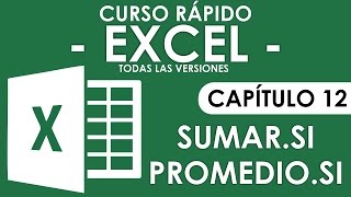 Curso Excel  Capitulo 12 Funciones SumarSi y PromedioSi Condicionales [upl. by Rex]