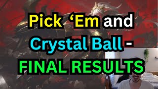 Pick Em and Crystal Ball  FINAL RESULTS and Takeaways pickem crystalball worlds2024 lol [upl. by Onateyac]