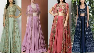 MODERN LEHENGA CHOLI WITH JACKET STYLE COLLECTION  LEHENGA WITH SHRUGS  JACKET LEHENGA [upl. by Leakcim]