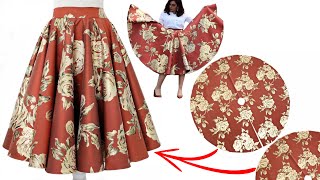 DOUBLE CIRCLE SKIRT ✅ Umbrella skirt cutting and stitching [upl. by Tseng699]