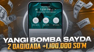 Bomba saytda 2 daqiqada 1100000 so’m Internetda pul ishlash 2023 [upl. by Assilana]