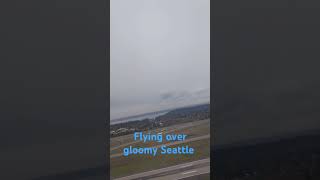 Flying over gloomy Seattle [upl. by Leinoto]