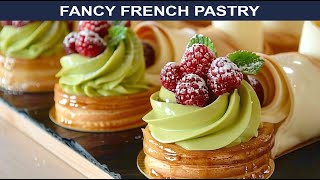 French Dessert Fantasy Patisserie Taste of France Chocolate Raspberry Fancy Extravagant Cake Pastry [upl. by Michel668]