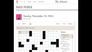 The Atlantic Crossword 10112024 [upl. by Kiernan]