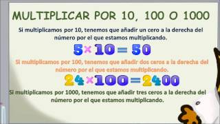 wwwmatecitoscom 3º Primaria Multiplicar por 10 100 y 1000 [upl. by Llebyram195]