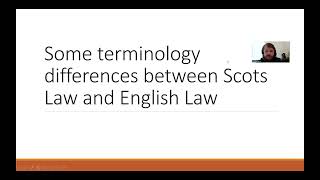 Some terminology differences between Scots Law and English Law [upl. by Atnohsal]