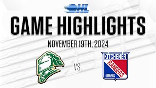 OHL Highlights London Knights  Kitchener Rangers Nov 19 2024 [upl. by Morrissey208]