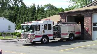 Derby CT FD4 POV Engine 13 and FD1 responding to a possible structure fire [upl. by Eta]