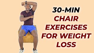 30Minute Chair Exerises for Weight Loss No Weights🔥150 Calories🔥 [upl. by Nysa974]