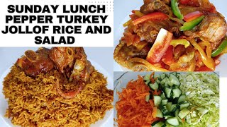 How To Make Sunday Lunch Jollof RicePepper Turkey And Saladtessyshotkitchen8247 [upl. by Eiuqnimod]