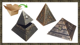 3 idéias de pirâmides feitas de papelão  DIY arte em papelão [upl. by Kylstra771]