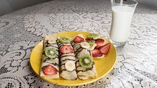 Receta de Crepas con Fruta Para Desayuno [upl. by Aisiram]