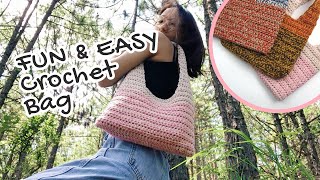 EASY Crochet Bag  Indepth Tutorial for Beginners [upl. by Auqinu]