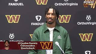 Hear From Commanders QB Jayden Daniels  Commanders vs Buccaneers Postgame 9824 [upl. by Aiceled]