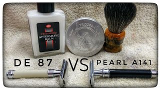 Comparison Edwin Jagger DE 87 and Pearl A141 Razors [upl. by Nelly]