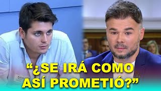 Periodista ACORRALA a Rufián en el Congreso “¿Se irá como prometió” [upl. by Adnilemreh97]