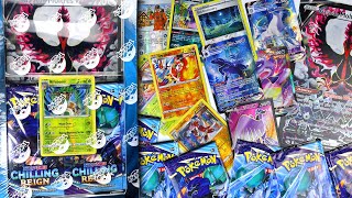 Scary Good Fake Pokemon Cards Opening  Chilling Reign Box Jumbo Card  V Vmax and Reverse Holo [upl. by Amsab]