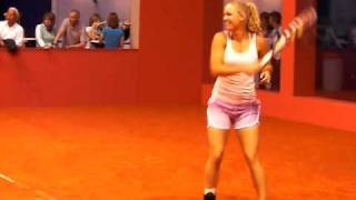 Caroline Wozniacki Training with Victoria Azarenka  Porsche Tennis Grand Prix 2010 Stuttgart Pt 1 [upl. by Surazal918]