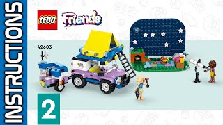 LEGO 42603 instructions  Friends  2024  Book 1  Stargazing Camping Vehicle legofriends funny [upl. by Tezzil809]