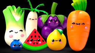 Dancing Fruit and Vegetables 🍎🍊🍋‍🍏🍇 Sensory Video [upl. by Foskett]