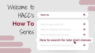 How To Search for Part of Term Late Start Classes [upl. by Melvin375]