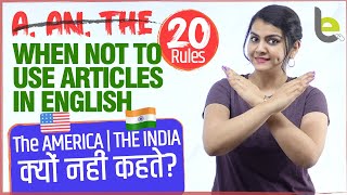 When Not To Use Articles a an the In English  20 Rules  Common Grammar Mistakes In English [upl. by Belva612]