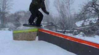 Backyard Snowboard Park Jib Farm Rossland BC [upl. by Rodina268]