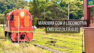 Manobra com a Locomotiva EMD G12 4262 VFRGS na cidade de CorupáSC [upl. by Aihsekram]